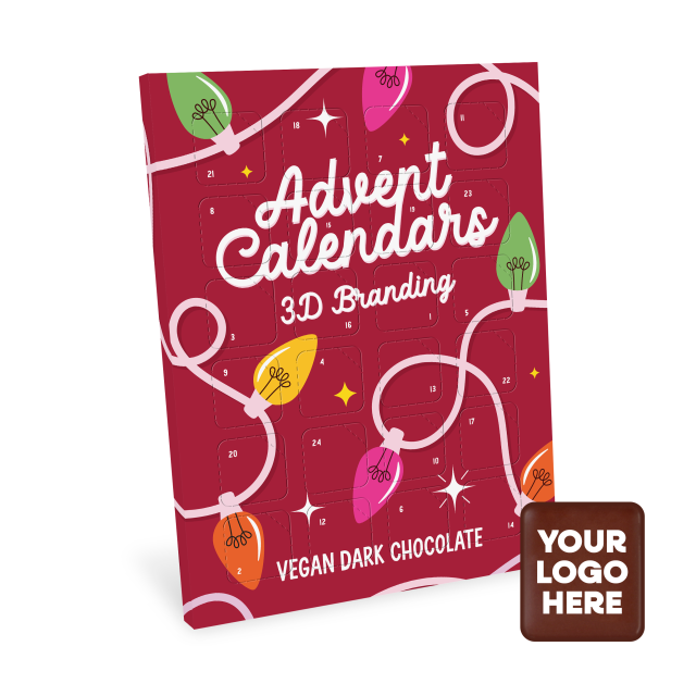 Advent Calendars – Maxi Advent Calendar – Vegan Dark Chocolate – 70% Cocoa – 3D Branding